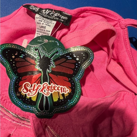 Y2K Self Esteem Pink Beaded Tank Top Size Large - Picture 7 of 11